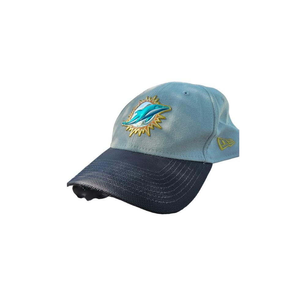 New Era Metallic logo Miami Dolphins size medium large gray and Heather gray hat